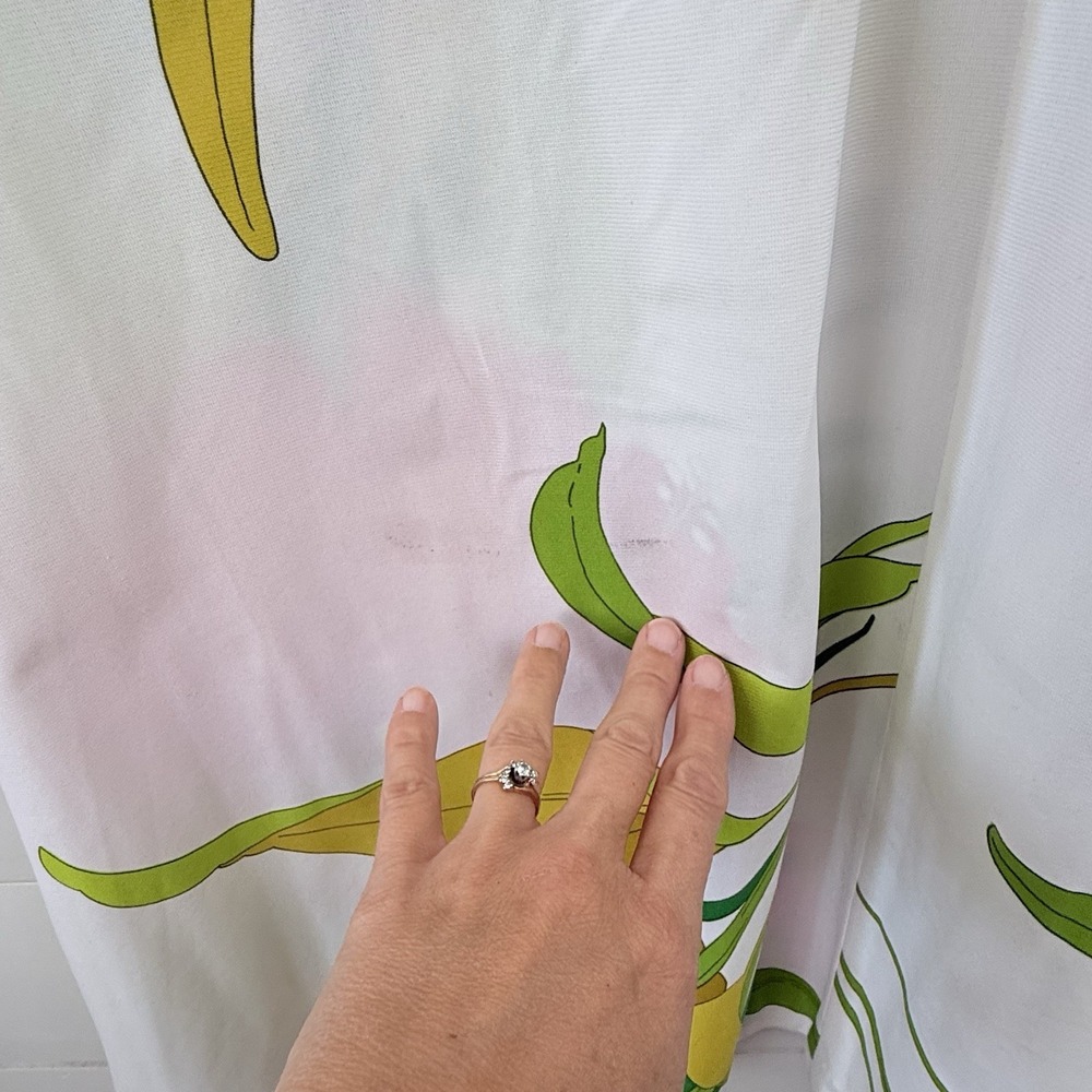 VINTAGE‎ 70s Malama Sophisticates Hawaii Maxi Dress M Hibiscus Smocked Tropical - Picture 13 of 16